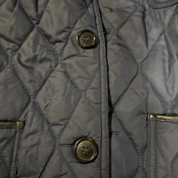 Men’s Burberry Jacket Medium Blue Quilted Nova Check Coat Elbow Patches - Picture 7 of 14